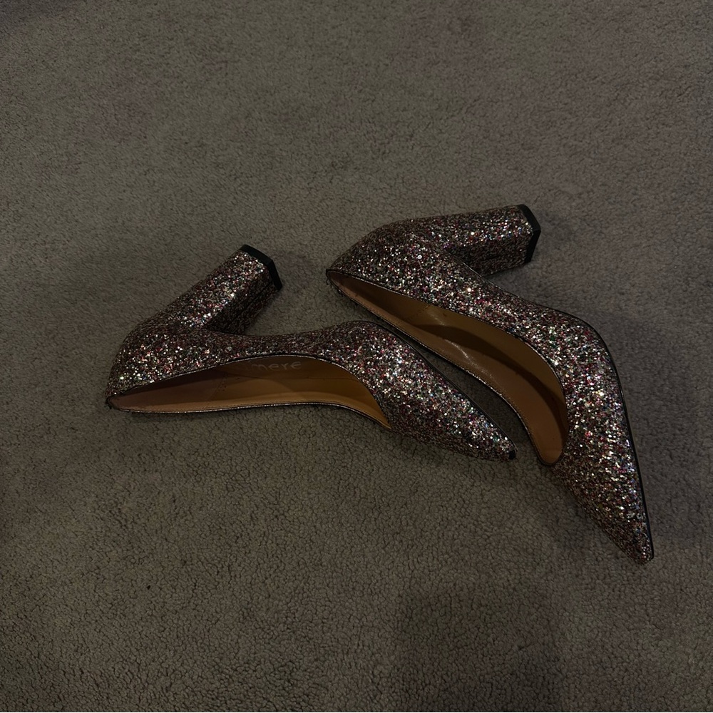 Glitter block heels
